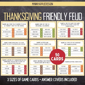 Thanksgiving Friendly Feud Game | Printable Thanksgiving Game |  Thanksgiving Party Game | Thanksgiving Game Family | Thanksgiving Trivia