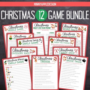 Printable Christmas Game Bundle | Christmas Party Games | Christmas Games Printable | Christmas Family Games | Christmas Trivia |