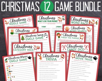 Printable Christmas Game Bundle | Christmas Party Games | Christmas Games Printable | Christmas Family Games | Christmas Trivia |