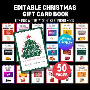 Christmas Editable Gift Card Book | Gift Card Holder | Gift for Teen | Gift for College Student | Mom Christmas Gift