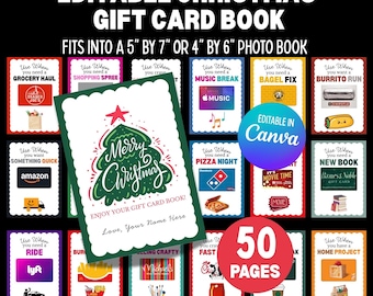 Christmas Editable Gift Card Book | Gift Card Holder | Gift for Teen | Gift for College Student | Mom Christmas Gift