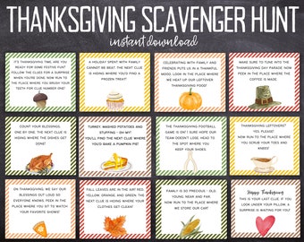 Skattjakt för barn på Thanksgiving | PDF att ladda ner direkt | Utskrivbara Thanksgiving-spel för barn | Familjeaktivitet för Thanksgiving