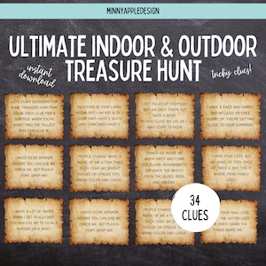 Ultimate Indoor and Outdoor Treasure Hunt | Birthday Treasure Hunt | Teen and Tween Treasure Hunt  | Birthday Printable Games for Kids