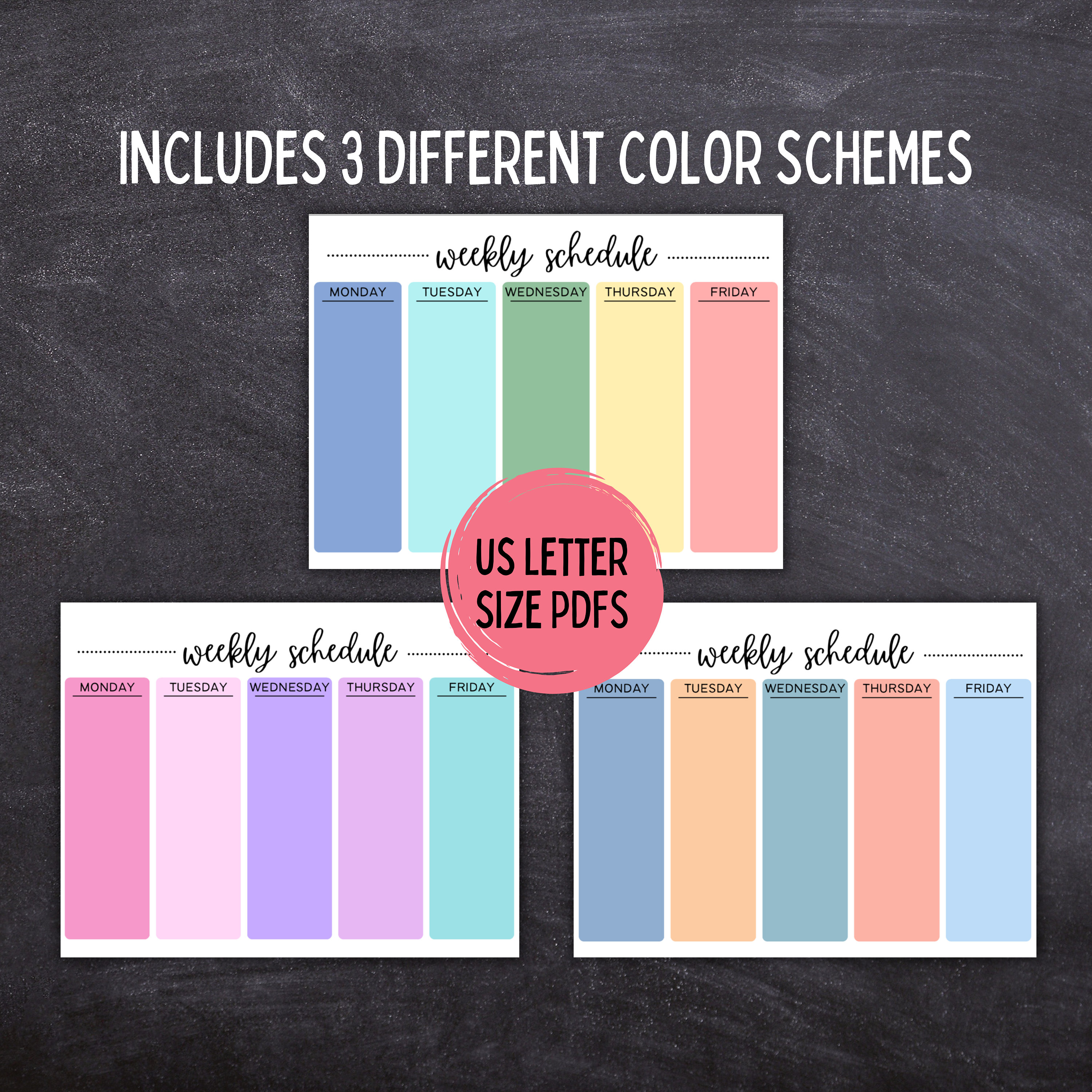 Printable Editable Weekly Schedule | Simple Kids School and Activity ...
