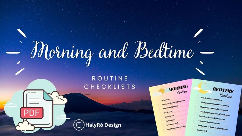 Morning and Bedtime Routine Checklists - Etsy