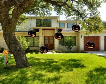 Metal Pumpkin For Halloween Yard Decoration | Party Supplies | Decorative Scary Bats | Halloween Eve Decor Home, Garden, Tree, Wall, Yark