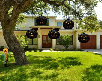 Metal Pumpkin For Halloween Yard Decoration | Party Supplies | Decorative Scary Bats | Halloween Eve Decor Home, Garden, Tree, Wall, Yark