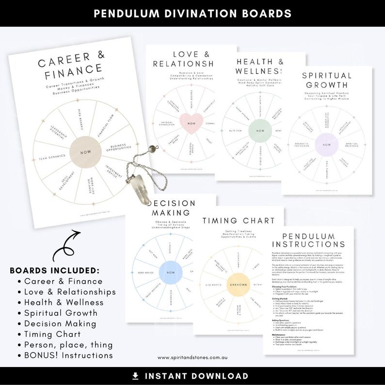 Pendulum Board Templates, Printable Pendulum Boards, Printable Pendulm ...