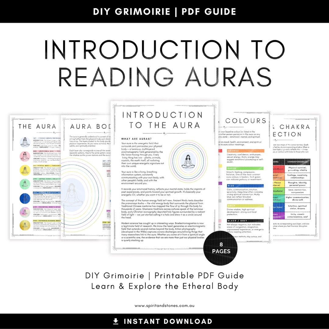 Printable Introduction to Aura Energy Guide, Auras Colour Meanings, DIY ...