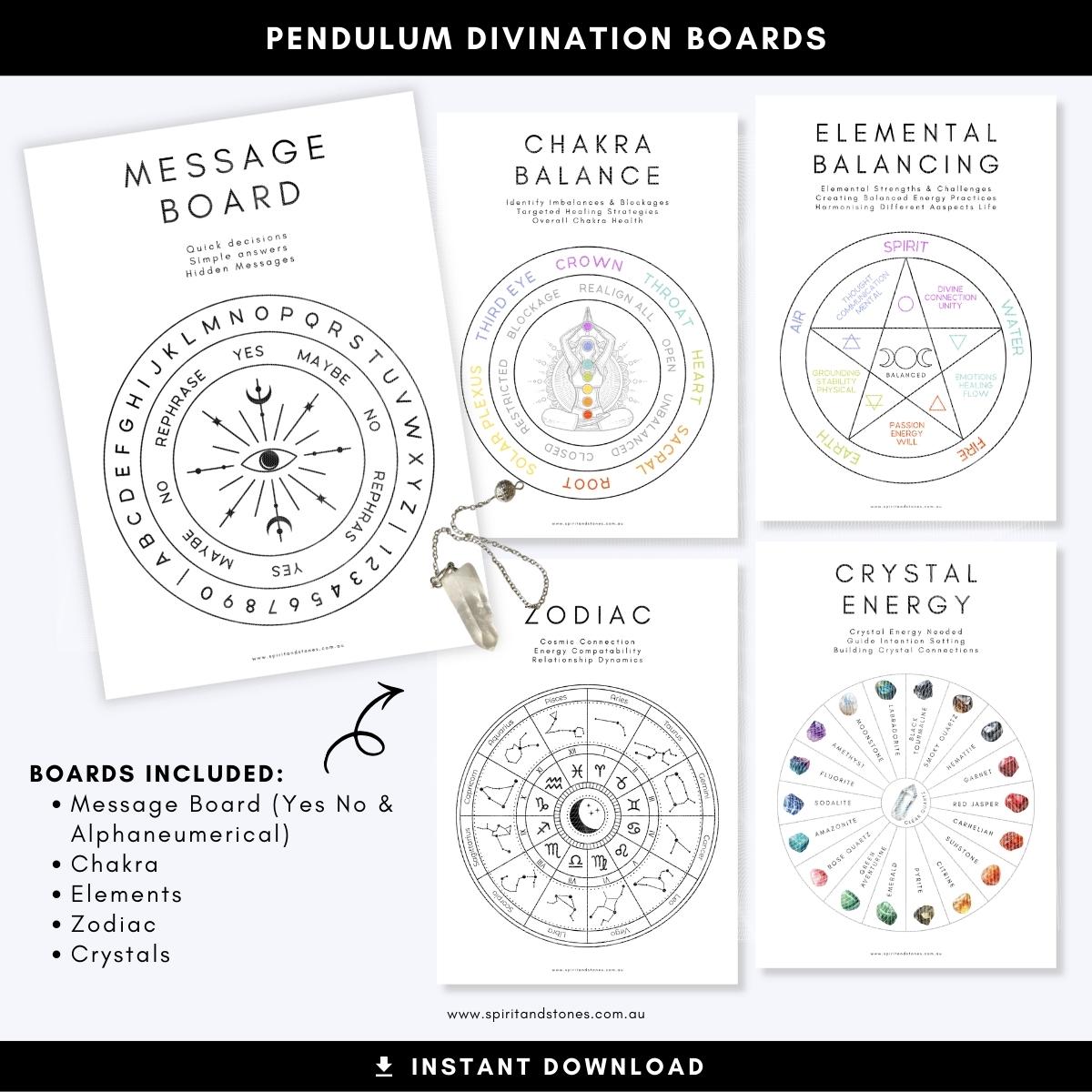 12 Pendulum Board Templates, Printable Pendulum Boards, Printable ...