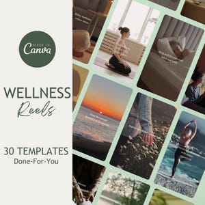 Wellness Reel Templates, Mindfulness Reel Template, Life Coach Reels Template, Done For You, Editable in Canva, Motivational