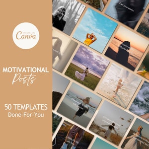 Motivational Quotes Templates For Women, Square Instagram Templates, Canva Editable, Empowering, Boost Engagement, Story Template