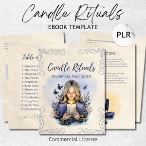 Candle Rituals Guide Ebook Editable Template for Canva Spiritual Wellness Printable Workbook Done For You Holistic Business PLR License