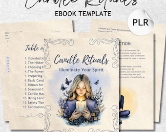 Candle Rituals Guide Ebook Editable Template for Canva Spiritual Wellness Printable Workbook Done For You Holistic Business PLR License