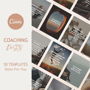 Coaching Instagram Posts Templates, Life Coach, Editable in Canva, Done For You Content, Instagram Stories