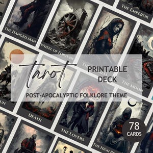 Gothic Tarot Deck 78 Cards Printable | Dark Tarot Cards Digital Download | Goth Tarot Canva Template Commercial License