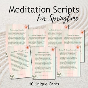 Guided Meditation Cards for Springtime Printable Mindfulness Cards for Relaxation, Renewal & Self-Care, Digital Download, spring renewal
