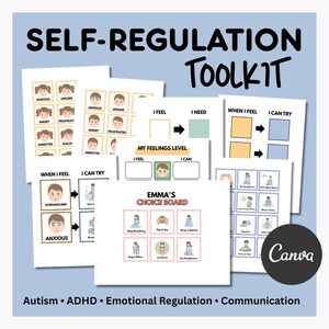 Emotional Regulation Tools for Neurodivergent Kids, Autism ADHD Visual Feelings Cards, Editable Template, Calm Down Kit, Coping Strategies