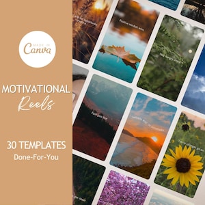 Motivational Nature Reels Templates 30 | Life Coach Instagram Reels Canva | Done For You Spiritual Nature Video