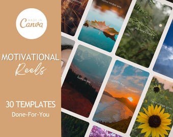 Motivational Nature Reels Templates 30 | Life Coach Instagram Reels Canva | Done For You Spiritual Nature Video