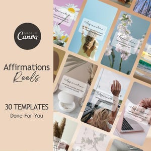 Affirmations-Reel-Vorlagen, Life Coach, Ästhetische Reel-Vorlagen, Motivations-Reel, Wellness-Vorlagen, Spirituelle Coach-Vorlage, Editierbar