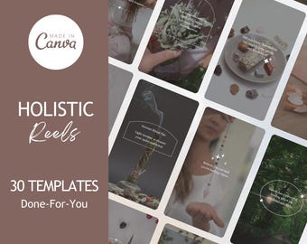 30 Vorlagen für ganzheitliche Reels | Instagram Reels für Wellness-Coaches (Canva) | Fertige Inhalte für ganzheitliches Coaching