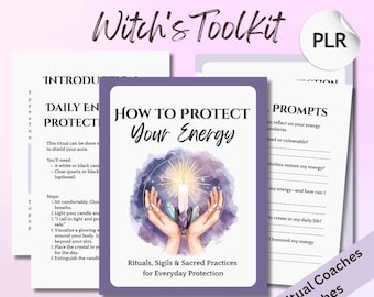Healing Energy Work Toolkit, Witchy Ritual Guide, Sigils & Meditation Journal, Spiritual Healing Workbook, Editable Canva Template PLR