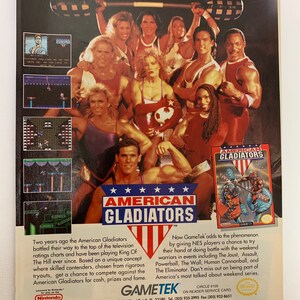 Vintage Nintendo American Gladiators Gamepro Video Game Add
