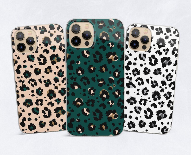 Leopard Print Phone Case, Animal, Cheetah for iPhone 13 Pro, 12, 11, XR, XS, 8+, 7, fits Samsung S10, S20, S21, A21, A51, Huawei P20, P30 