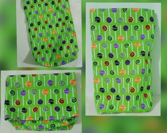 SALE-Handmade Halloween Bag, Halloween Fabric Treat Bag, Halloween Candy Bag, Trick or Treat
