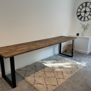 Long Rustic desk with Square Frame Legs