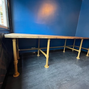 Large Industrial reclaimed desk with scaffold pole legs (smaller sizes will be a different design so please message)