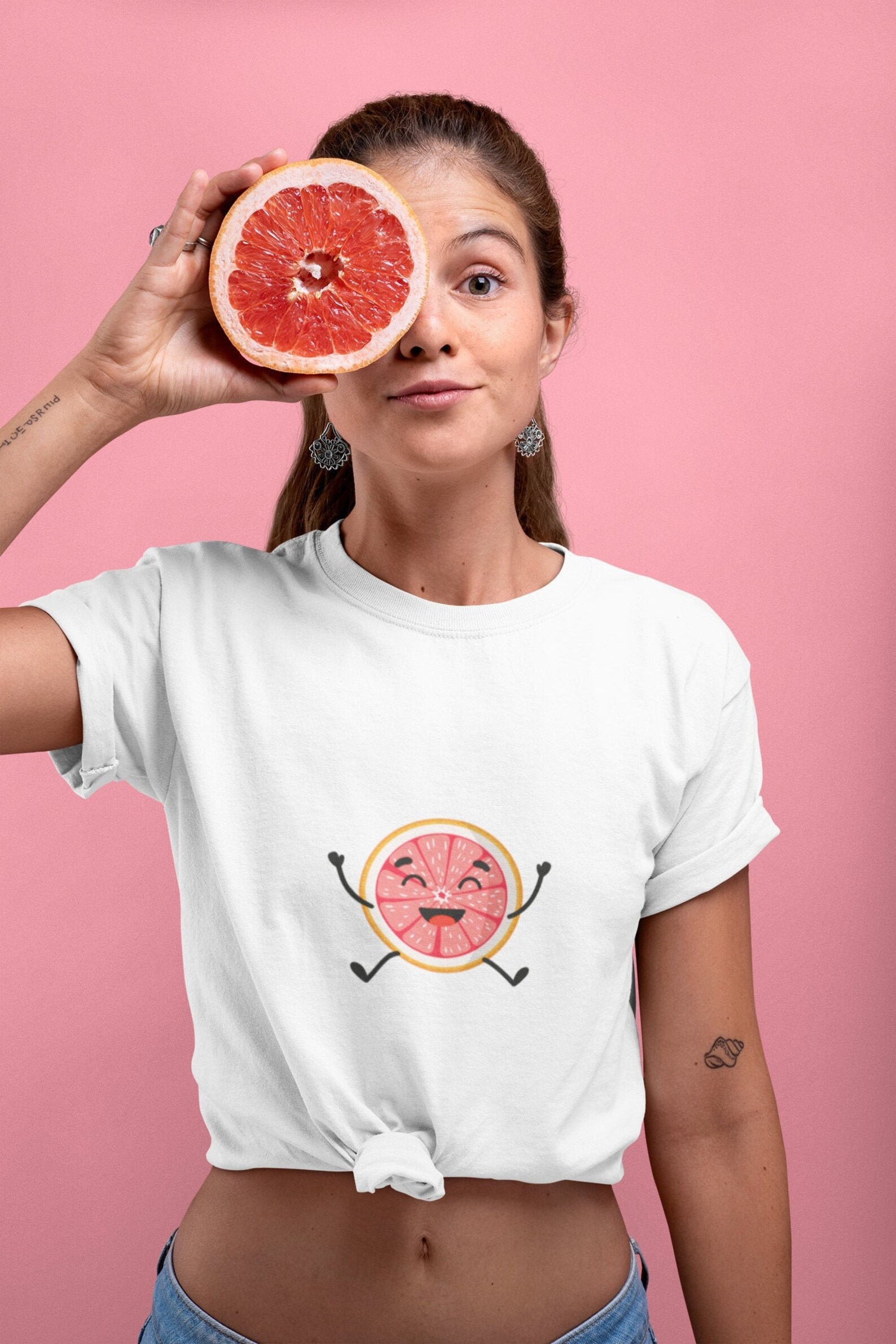 Cute Grapefruit T-Shirt Boyfriend Tee Cute Fruit | Etsy