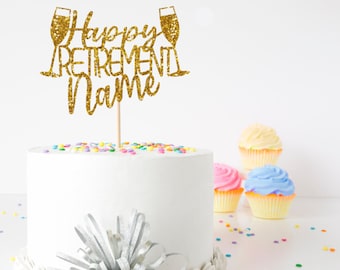 Personalised Happy Retirement Cake Topper/ Baking Cake Party Decorations/ Cake Toppers/Cake Decorations