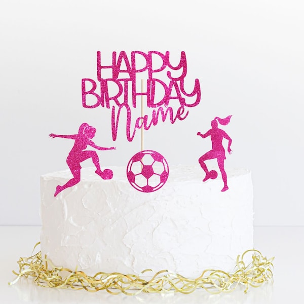 Women's Football Cake Toppers, Girls Football Cake Topper, Happy Birthday Cake Toppers, Personalised Cake Toppers
