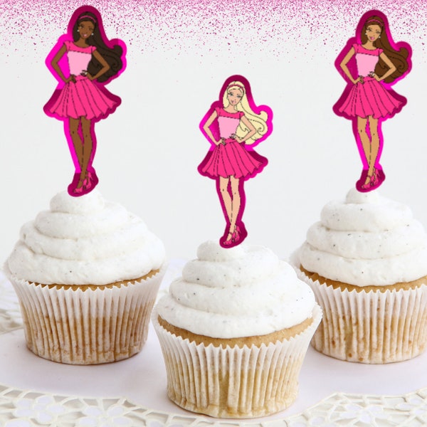 Barbie Cupcake Topper Etsy UK
