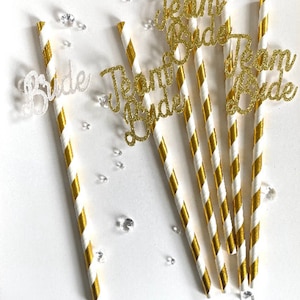 Personalised Straws Hen Party, Bridal Shower, Team Bride Party Wedding Decorations Paper Drinking Straws Favours Bride