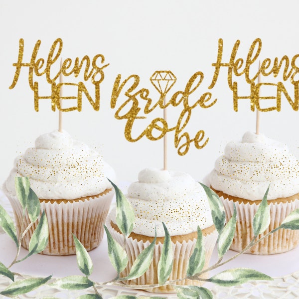 Personalised Hen Party Cupcake Toppers, Bride to Be Cupcake Toppers, Hen Party, Hen Party Cake Decorations, Hen Party Decorations