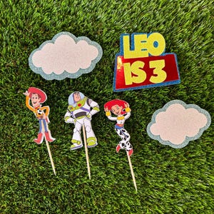 Toy Story Cake Toppers/Personalised Toy Story Cupcake Toppers/ Woody Cake Topper/ Buzz Cake Topper/ Jessie Cake Topper/Birthday Cake Toppers