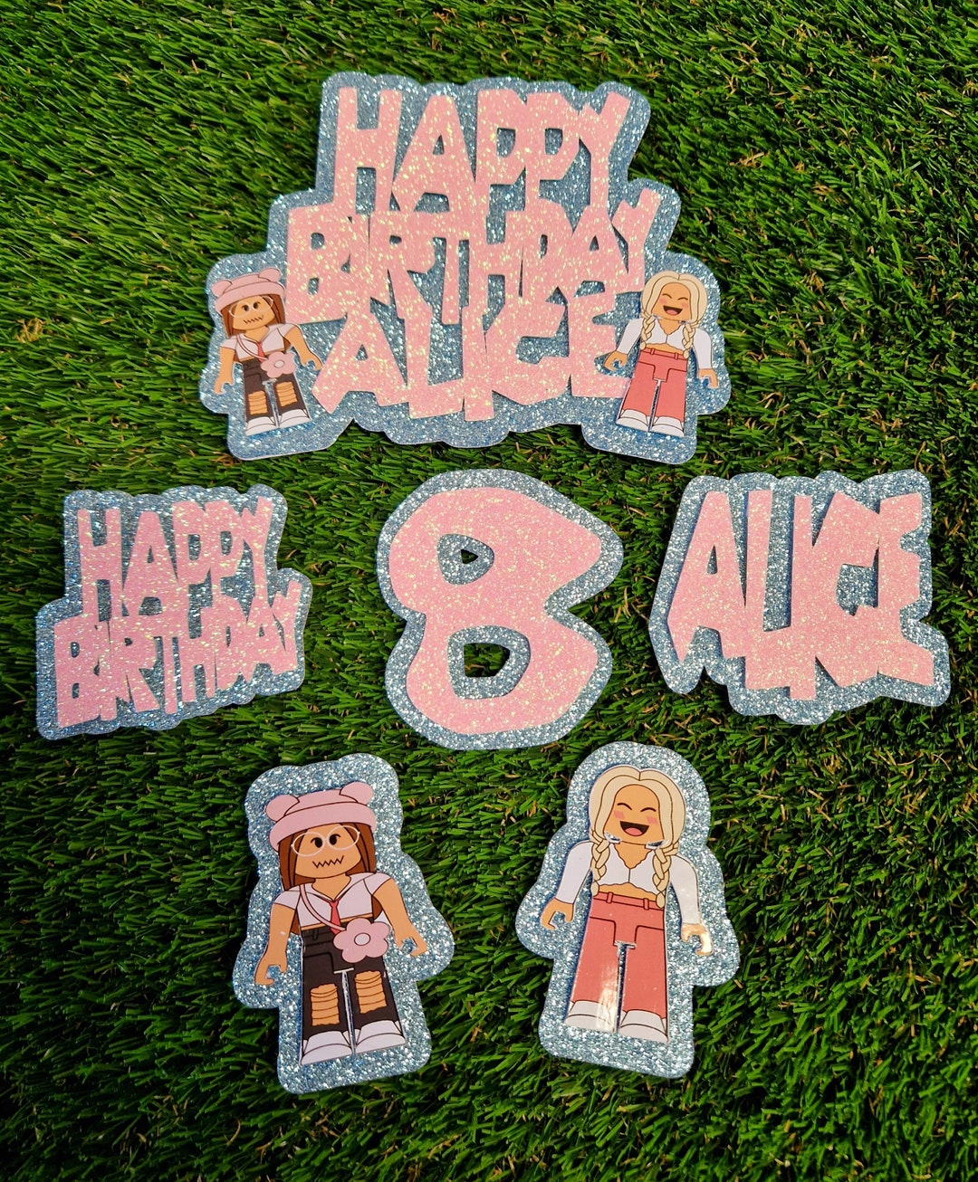 Personalised Roblox Cake Toppers/roblox/ Name/ Age/ Charm Custom Cake
