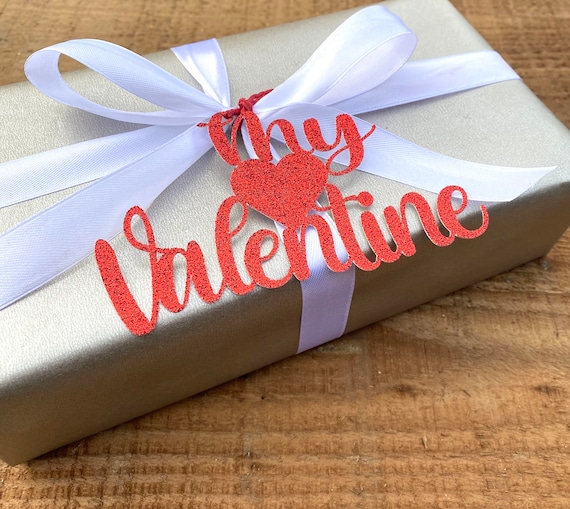 Personalised Glitter Valentines Gift Tags: Handmade Labels
