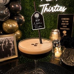 RIP Twenties Party Straws, Any age, Death to my twenties party, RIP 20's, 30's, 40's, Funny Milestone Birthday Favours, Drink Accessories image 2