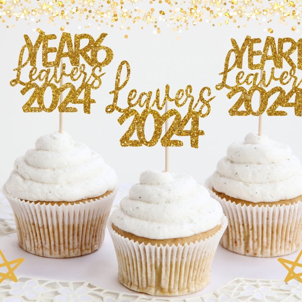 School Leavers 2024 Year 6 Year 11 cupcake toppers/School Leavers 2024 cake toppers/Graduation cake toppers/Party Supplies