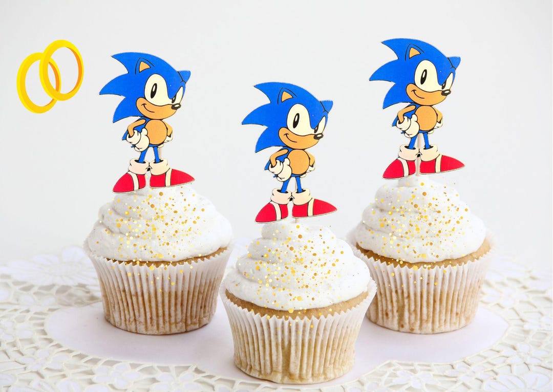 Sonic Cupcake Toppers/sonic Cake Decorations/sonic & Tails Cupcake ...