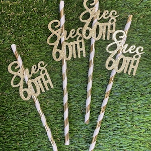 Personalised Birthday Straws, Party Straws, Age, Decorations Paper Drinking Straws Favour