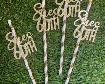 Personalised Birthday Straws, Party Straws, Age, Decorations Paper Drinking Straws Favour