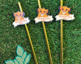 Personalised Lion King Inspired Straws, Safari Party Decor, Jungle Birthday Supplies, Kids Party Favours