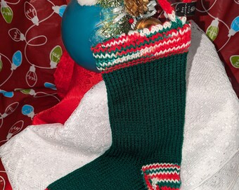 Mischievous Elf's Festive Folly: Hand-Knitted Christmas Stocking Extravaganza