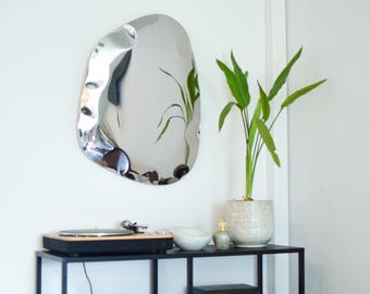 Handcrafted Inflated Stainless Steel Mirror | Liquid Chrome Wall Art