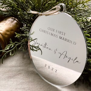 Our First Christmas Married Ornament, Just Married Keepsake, Holiday